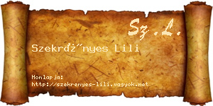 Szekrényes Lili névjegykártya